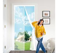 Mosquitera Puerta Magnetica 52 x 290 cm Cierre Automático, Antimosquitos, con Imanes Mosquiteras para Puertas para Puerta Exterior de Balcón Patio, Blanco