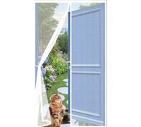 Mosquitera Puerta Magnética 59 x 95 cm Mantiene El Aire Fresco Dentro y Los Bichos Fuera, Cinta Mágica, Imanes Cierre Automático, Cortina Mosquitera Exterior para Patio/Balcón, Blanco