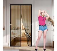 Mosquitera Puerta Magnetica 60 x 120 cm sin Taladrar, Antimosquitos Cortina Mosquiteras para Puertas Fácil Instalación con Cinta Mágica para Salón Balcone Corredor, Negro