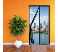 Mosquitera Puerta Magnetica 60 x 130 cm Cierre Automático Cortina Mosquitera Puerta Exterior Fácil Instalación sin Taladrar para Balcón Salón Dormitorio de Patio, Negro