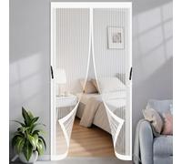 Mosquitera Puerta Magnetica 60 x 135 cm Fácil Instalación sin Taladrar Protección Contra Insectos Resistente Antimosquitos Puerta Magnética para Ventanas, Blanco