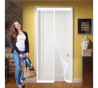 Mosquitera Puerta Magnetica 60 x 180 cm Junta Magnética de Arriba a Abajo, sin Taladrar, Transpirables Cortinas Antimosquitos para Puertas para Correderas, Garaje O Patio, Blanco