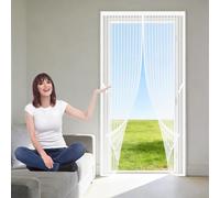 Mosquitera Puerta Magnetica 60 x 180 cm Se Cierra Automáticamente Cortina Mosquitera Puerta Exterior Resistente Al Viento Resistente para Exterior de Balcón Patio, Blanco