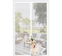 Mosquitera Puerta Magnética 60x130cm，Red pesada Puerta de Malla Magnética,Cortina Magnetica Automática,Cortina Mosquitera para Puertas ，Resistente al desgaste y al desgarro，Blanco