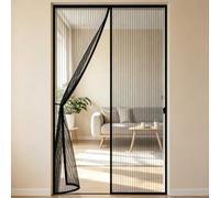 Mosquitera Puerta Magnetica 62 x 178 cm Cierre Automático Protección Contra Insectos Cortina Magnética Fácil Instalación sin Taladrar para Puerta Exterior de Balcón Patio, Negro