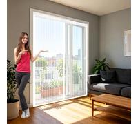 Mosquitera Puerta Magnética 62 x 180 cm Mantiene El Aire Fresco Dentro y Los Bichos Fuera, Cinta Mágica, Imanes Cierre Automático, Cortinas Mosquitera Puerta Magnetica para Balcón/Patio, Blanco