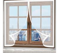 Mosquitera Puerta Magnetica 65 x 135 cm Cierre Automático, Protección Insectos, Resistente a La Rotura Mosquitera Puerta a Prueba de Gatos para Dormitorio Sala de, Blanco