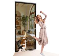 Mosquitera Puerta Magnetica 65 x 135 cm Cierre Automático, sin Taladrar Cortinas Mosquiteras Fácil de Instalar, Antimosquitos, Malla Fina Adiós a Los Mosquitos, Negro
