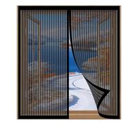 Mosquitera Puerta Magnetica 65 x 135 cm Fácil Instalación sin Taladrar, Fácil de Limpiar Cortina Antimosquitos Magnetica para Todas Las Ventanas, Negro
