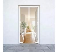 Mosquitera Puerta Magnetica 65 x 160 cm Cierre Automático con Imanes Potentes Resistente a La Rotura Transpirables Cortina Mosquiteras para Puertas Del Balcón, Blanco