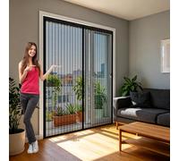 Mosquitera Puerta Magnética 65 x 195 cm Mantiene El Aire Fresco Dentro y Los Bichos Fuera, Cinta Mágica, Imanes Cierre Automático, Cortinas Mosquitera Puerta Magnetica para Balcón/Patio, Negro