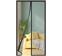 Mosquitera Puerta Magnetica 65x190 cm, Adecuado para Puertas de Balcón y Salón, Rayas Negras