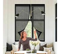 Mosquitera Puerta Magnetica 69 x 140 cm Cierre Automático, Protección Insectos, Resistente a La Rotura Puerta de Malla Corredera Cortina para Correderas, Garaje O Patio, Negro