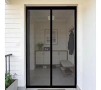 Mosquitera Puerta Magnetica 70 x 105 cm Junta Magnética de Arriba a Abajo, sin Taladrar, Transpirables, Resistente Al Viento Cortina Magnética Puerta para Exterior, Negro