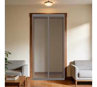 Mosquitera Puerta Magnetica 70 x 140 cm Junta Magnética de Arriba a Abajo, sin Taladrar, Transpirables, Resistente Al Viento Cortina Mosquiteras para Puerta Corredera, Gris