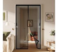Mosquitera Puerta Magnetica 71 x 124 cm Antimosquito con Imanes Cierre Automático Mosquitera Cortina Puerta Fácil Instalación sin Taladrar para Salón Balcón Corredor Cocina, Negro