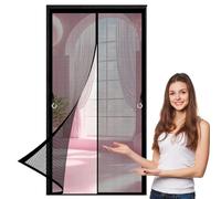 Mosquitera Puerta Magnetica 71 x 138 cm con Imanes, Cierra Automáticamente Cortinas Mosquiteras Anti-Insectos, Resistente, Fácil Instalación Corredera de Patio, Negro