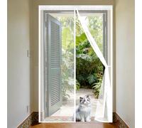 Mosquitera Puerta Magnetica 71 x 270 cm Mosquitera Magnética Cortinas Cierre Magnético de Arriba a Abajo, Automáticamente, Mantiene El Aire Fresco, para Balcón Dormitorio, Blanco