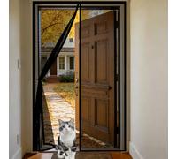 Mosquitera Puerta Magnética 71 x 290 cm Mosquitera Magnética Cortinas Cierre Magnético de Arriba a Abajo, Automáticamente, Mantiene El Aire Fresco, para Balcón Dormitorio, Negro