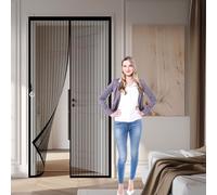 Mosquitera Puerta Magnetica 75 x 105 cm Antimosquitos, sin Taladrar Cortinas Antimosquitos Fácil Instalación con Cinta Mágica para Cocina Exteriores Balcone Patio, Negro