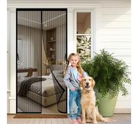 Mosquitera Puerta Magnetica 75 x 110 cm sin Taladrar, Antimosquitos Puerta de Malla Magnética Fácil Instalación con Cinta Mágica para Puertas Exteriores Balcone Patio, Negro