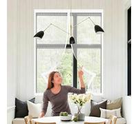 Mosquitera Puerta Magnetica 75 x 120 cm Cierre Automático, Protección Insectos, Resistente a La Rotura Puerta de Malla Corredera Cortina para Correderas, Garaje O Patio, Blanco