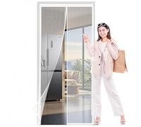 Mosquitera Puerta Magnetica 75 x 120 cm con Imanes, Cierra Automáticamente Cortinas Mosquiteras Fácil de Instalar, Antimosquitos, Malla Fina para Garaje O Patio, Blanco