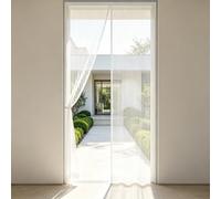 Mosquitera Puerta Magnetica 78 x 164 cm Cierre Automático Protección Contra Insectos Cortina Magnética Fácil de Instalar para Puerta Exterior de Balcón Patio, Blanco