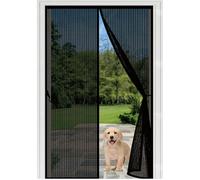 Mosquitera Puerta Magnetica 79 x 210 cm Cierre Automático con Imanes y Pesos, Taladrar Fácil de Instalar Mantiene Mosquitera Magnetica para Puertas para Dormitorio, Negro
