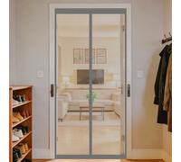 Mosquitera Puerta Magnética 80 x 150 cm Junta Magnética de Arriba a Abajo, sin Taladrar, Transpirables, Resistente Al Viento Cortina Puerta para Exterior, Gris