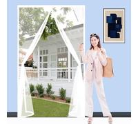 Mosquitera Puerta Magnetica 80 x 150 cm Se Cierra Automáticamente, Fácil Instalación Mosquiteras para Puertas para Puerta Exterior de Balcón Patio, Blanco