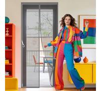 Mosquitera Puerta Magnetica 80 x 244 cm Imanes para Un Autocierre Mosquitera Puerta con Iman Mantiene El Aire Fresco para Balcón Salón Dormitorio de Patio, Gris