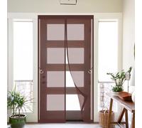 Mosquitera Puerta Magnética 81 x 203 cm Mosquiteras para Puertas Fácil Instalación Mosquitera Magnética para Puerta No Requiere Herramientas para Salón Dormitorio, Marrón