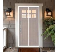 Mosquitera Puerta Magnetica 84 x 187 cm Que Entre Aire Fresco, Cierre Automático Cortina Mosquitera Exterior Fácil Instalación sin Taladrar para Dormitorio Sala de Puerta, Blanco