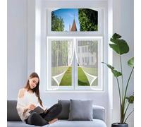 Mosquitera Puerta Magnetica 85 x 155 cm Cierre Automático, Protección Insectos, Resistente a La Rotura Cortinas Mosquiteras para Puertas para Correderas, Garaje O Patio, Blanco