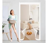 Mosquitera Puerta Magnetica 85 x 155 cm Protección Contra Insectos, Malla Fina, Mantiene El Aire Fresco, Mosquiteras para Puerta para Puerta Corredera, de Salón, Blanco