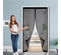 Mosquitera Puerta Magnetica 85 x 180 cm Cierre Automático, sin Taladrar, Antimosquitos, Fácil Instalación, Mosquitera Magnético para Puerta Corredera, de Salón, Negro