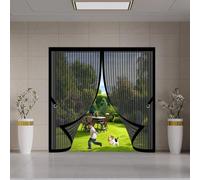 Mosquitera Puerta Magnetica 85 x 205 cm Mantiene El Aire Fresco Cortina Hecha de Malla Varios Tallas para Dormitorio Habitación de Sala de Estar, Negro