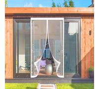 Mosquitera Puerta Magnética 85 x 207 cm Mosquitera Magnetica Transpirables, Antimosquitos Magnética para Puerta Mantiene El Aire Fresco para Salón Dormitorio, Blanco