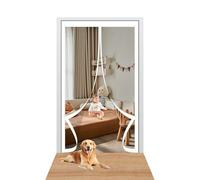 Mosquitera Puerta Magnetica 86 x 197 cm Se Cierra Automáticamente Cortina Mosquitera Magnética Fácil Instalación sin Taladrar para Puerta Exterior de Balcón/Patio, Blanco