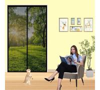 Mosquitera Puerta Magnetica 87 x 178 cm Fácil de Instalar, No Requiere Herramientas, Apto para Niños y Mascotas Puerta de Malla Magnética para Correderas, Garaje O Patio, Negro