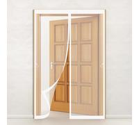 Mosquitera Puerta Magnética 88 x 196 cm Mosquiteras Magneticas Se Cierra Automáticamente Cortina Mosquitera Puerta Exterior Varios Tallas para Exterior, de Balcón, Blanco