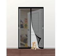 Mosquitera Puerta Magnetica 89 x 207 cm Adsorción Magnética Plegable Fácil de Instalar Puerta Mosquitera sin Huecos para de Balcón, Terraza, Negro