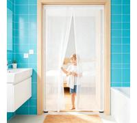Mosquitera Puerta Magnética 89 x 285 cm Adsorción Magnética Plegable Fácil de Instalar Cortinas Mosquiteras para Puertas para Puertas de Salón Balcón Corredor, Blanco