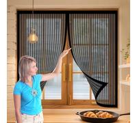 Mosquitera Puerta Magnetica 90 x 130 cm Cierre Automático, Protección Insectos, Resistente a La Rotura Cortina Mosquiteras Magnética para Correderas, Garaje O Patio, Negro