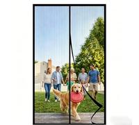Mosquitera Puerta Magnetica 90 x 135 cm Cierre Automático Mosquitera Cortina Puerta Magnetica Fácil Instalación sin Taladrar para Balcón Salón Dormitorio de Patio, Negro
