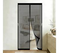 Mosquitera Puerta Magnetica 90 x 140 cm con Imanes Potentes Fácil Instalación Cierre Automático Cortina Mosquitera para Cocina Dormitorio Correderas Garaje, Negro