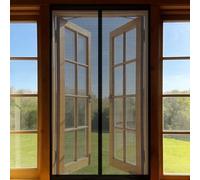 Mosquitera Puerta Magnética 90 x 140 cm Junta Magnética de Arriba a Abajo, sin Taladrar, Transpirables, Resistente Al Viento Cortina Puerta para Exterior, Negro