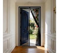 Mosquitera Puerta Magnética 90 x 150 cm Mosquitera Ventana Magnética Cierre Magnético de Arriba a Abajo, Automáticamente, Mantiene El Aire Fresco, para Balcón Dormitorio, Negro