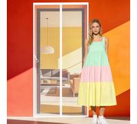 Mosquitera Puerta Magnetica 91 x 193 cm Magnético Automático Mosquitera Puertas Cortina Magnética Mantiene El Aire Fresco para Puertas de Salón Balcón Corredor, Blanco